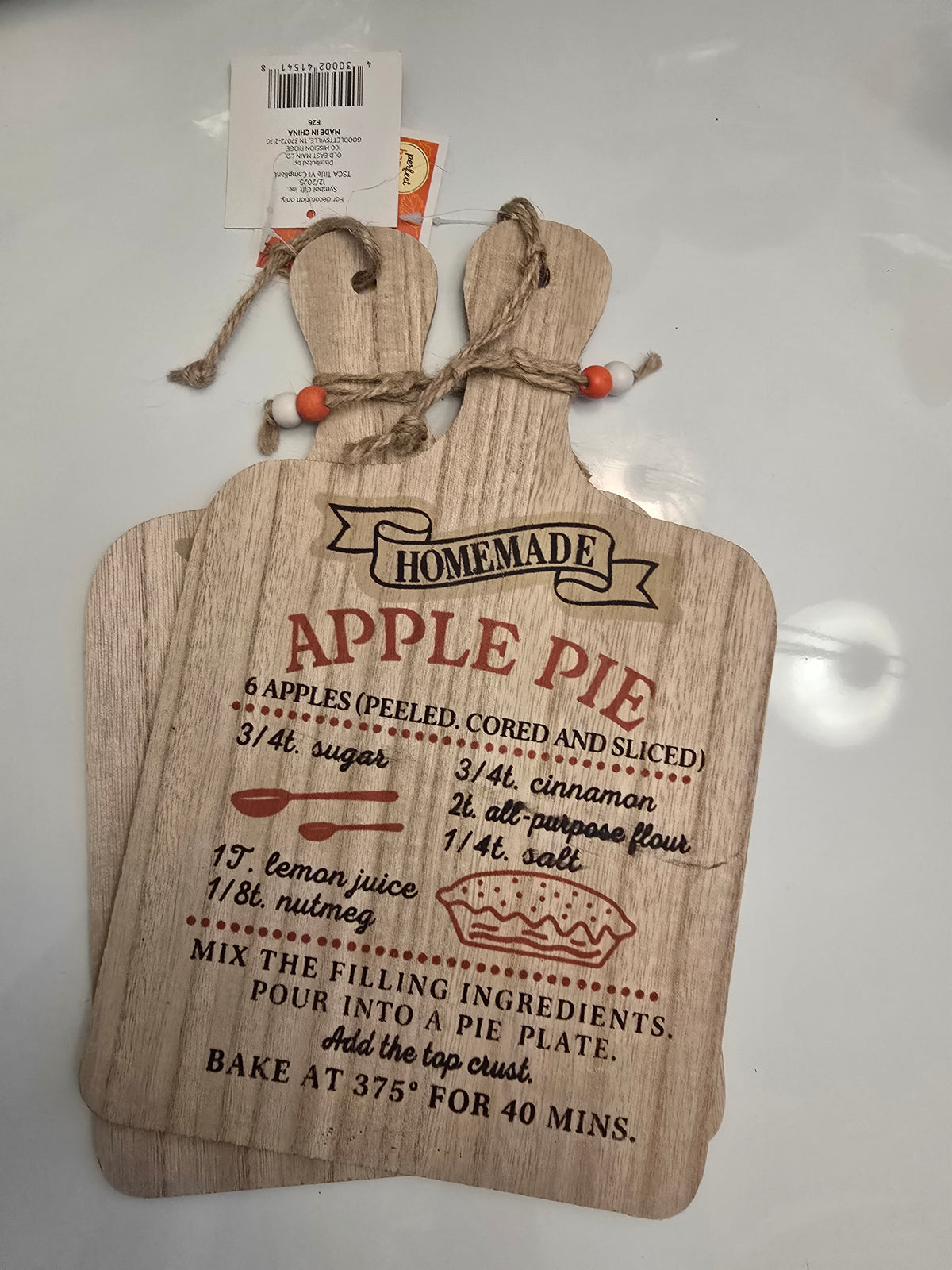 Fall Decor - Apple Pie Recipe