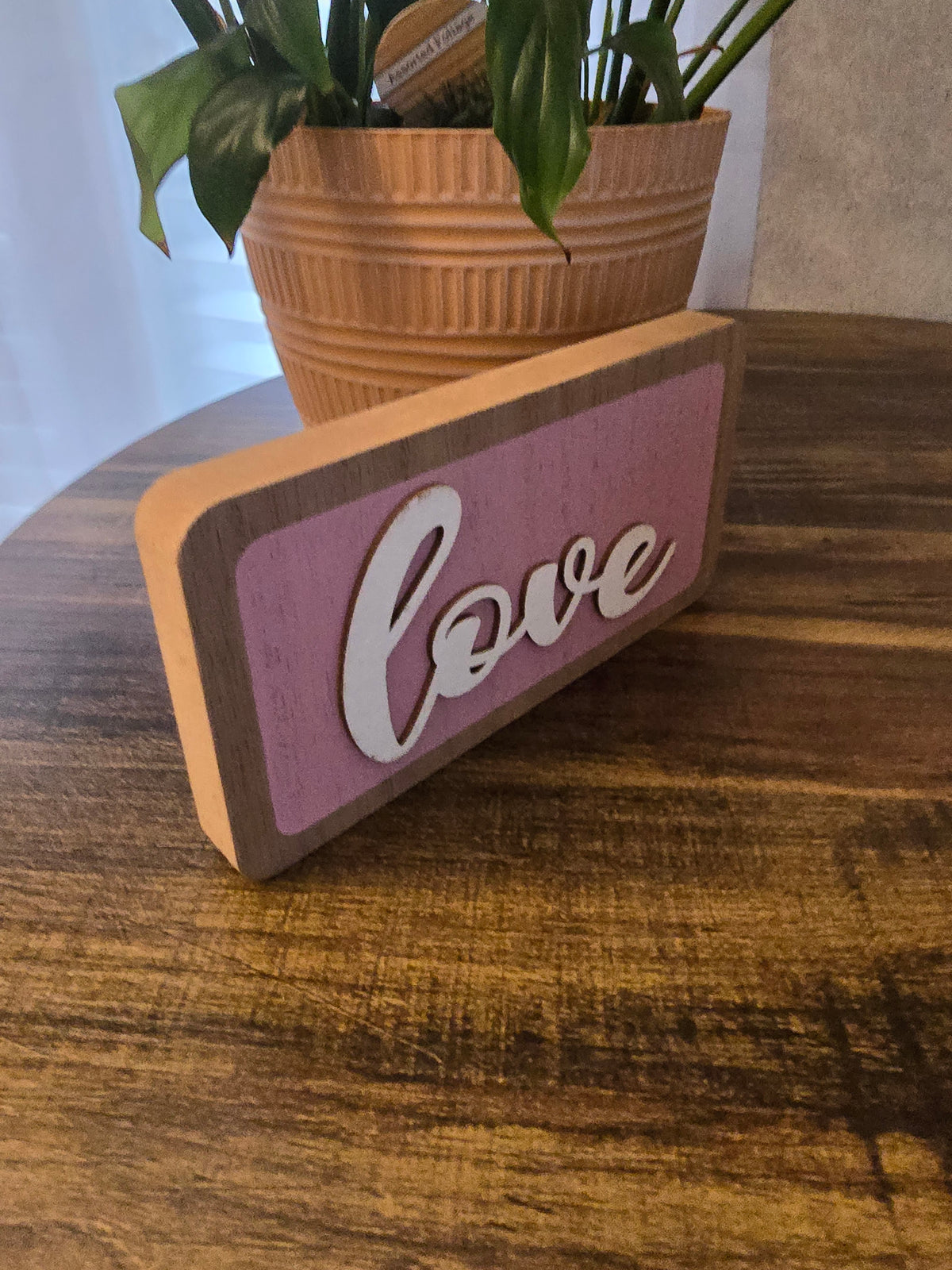 Table Top Home Decor Wooden Block - Love